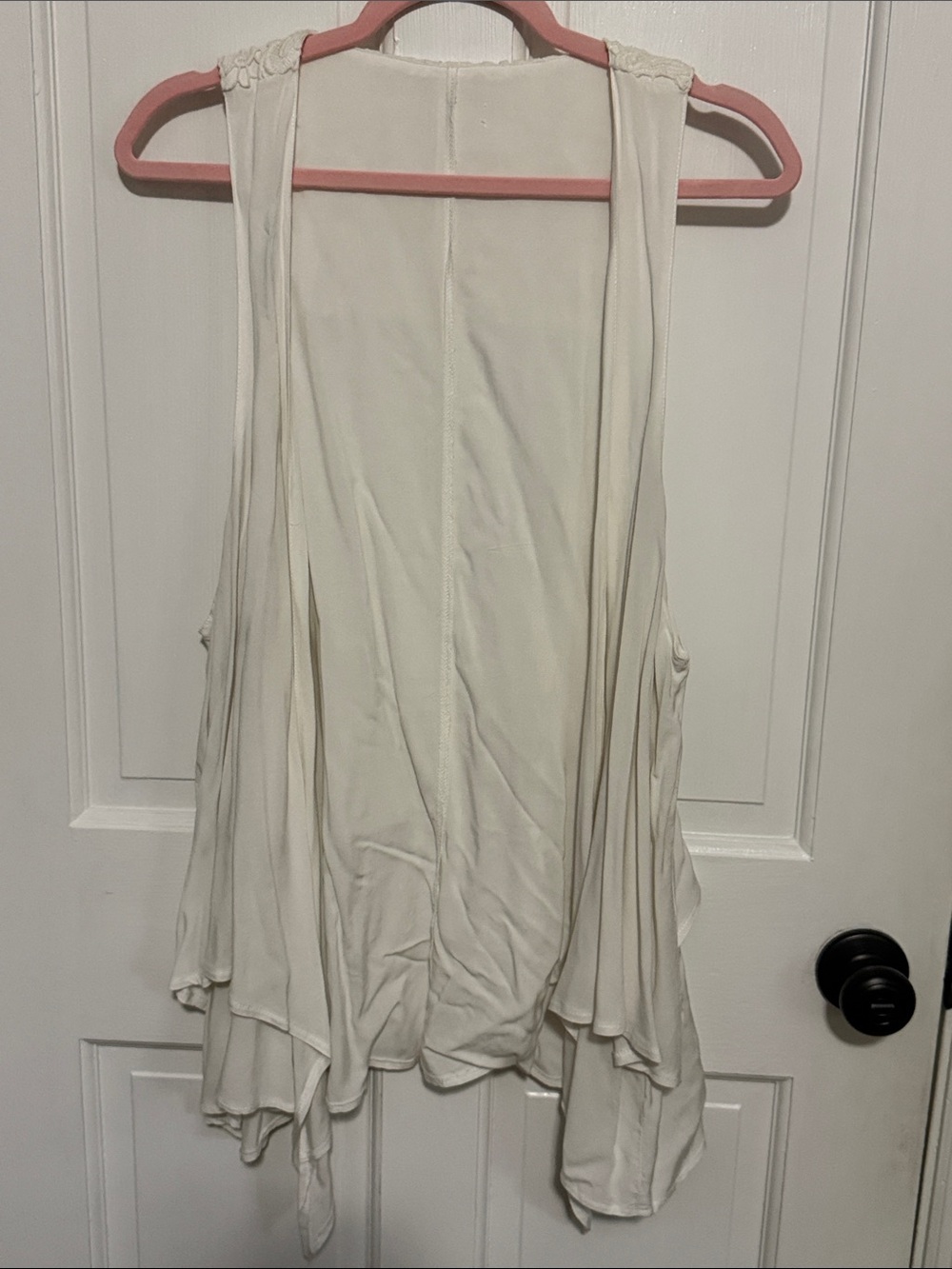 Women’s Cream Sleeveless Drape Cardigan